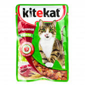 Влажный корм для кошек говядина в желе Kitekat 85гр. *7шт