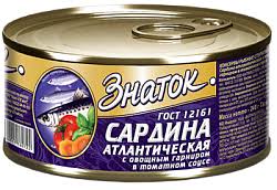 Сардина с овощным гарниром в томатном соусе Знаток 250гр., ключ