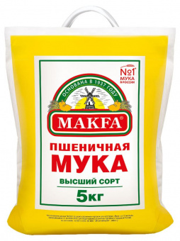 Мука пшеничная высший сорт Makfa 5 кг.