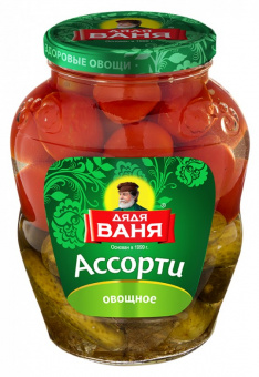 Ассорти из овощей томаты и огурцы Дядя Ваня 1800 гр.  *3шт